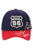  Route 66 Navy Blue and Red Road Map Cap