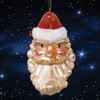 Celestial Crescent Moon Santa Glass Ornament