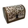 Hand-Carved Wood Tree of Life Hinged Chest