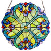  Halston Edwardian Stained Glass Window Panel