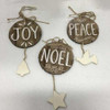 Burton & Burton Wood Joy Peace Noel With Dangling Charm