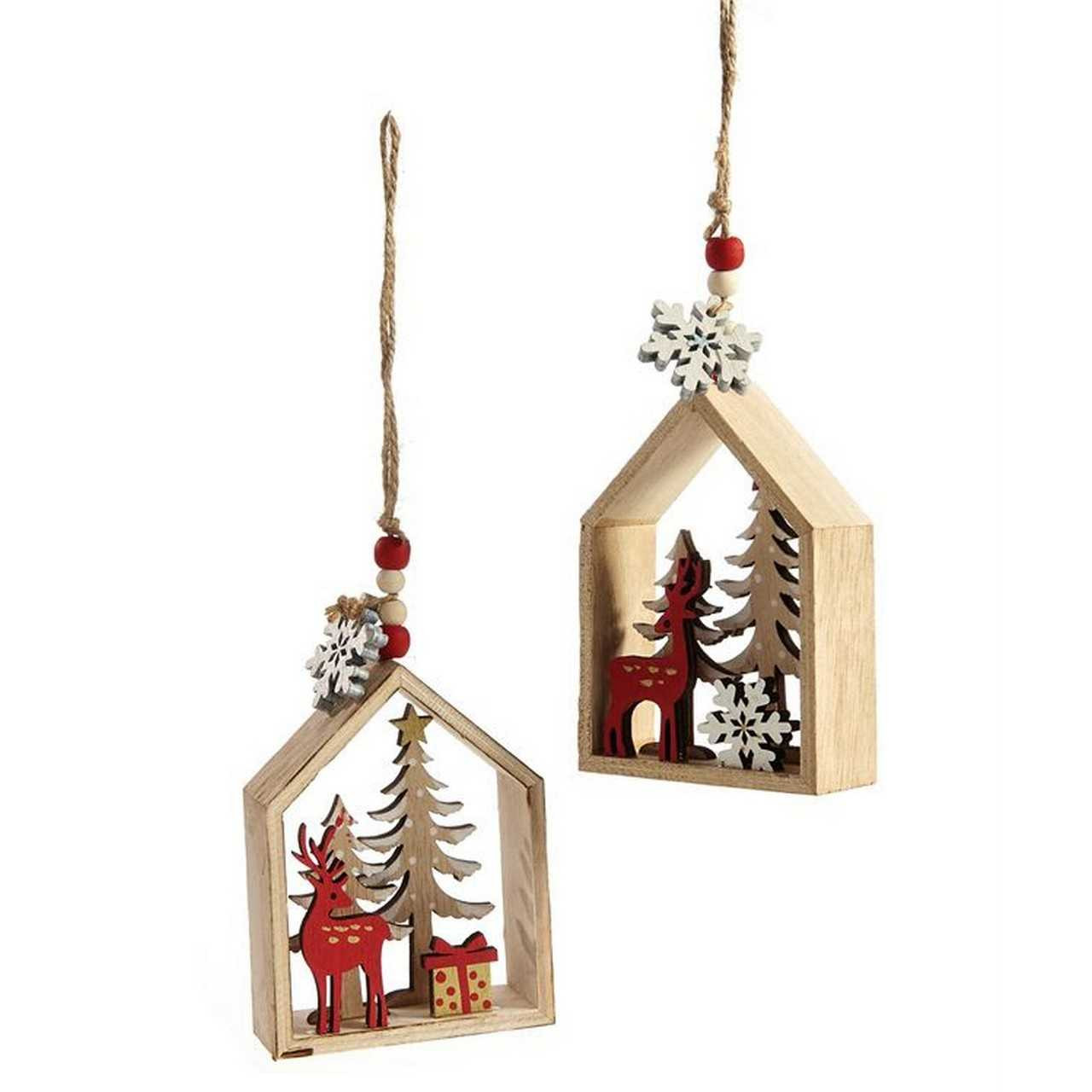  Gerrii 48 Pieces Christmas Wooden Ornaments Hanging