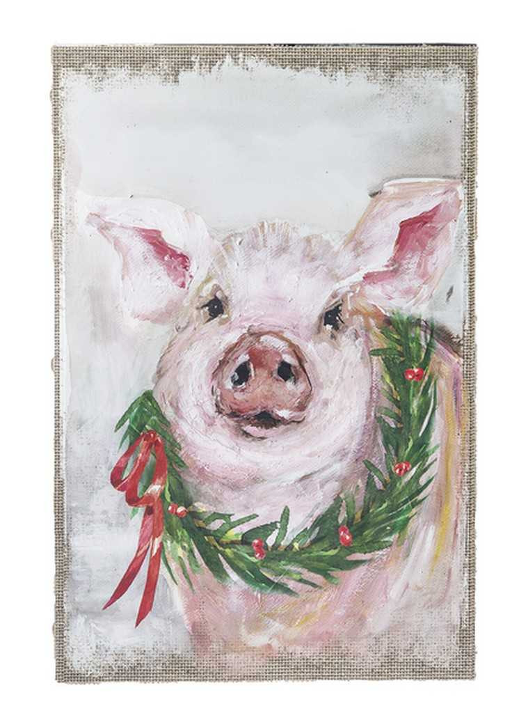 Christmas Pig Plaque
