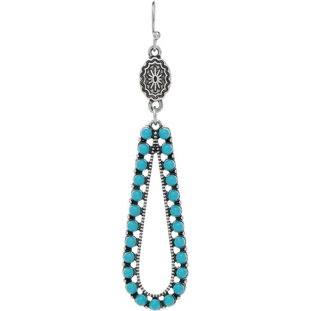 Turquoise Mosaic Teardrop Gold Earrings