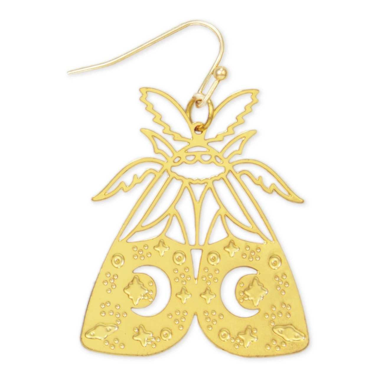 ZAD Moon Rise Luna Moth Silver Earrings The Nut House
