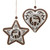 Ganz Star or Heart Laser Metal Shaped Ornament