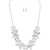 Rain Jewelry Collection Silver Pearly Center Flower Link Necklace Set