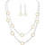 Rain Jewelry Collection Two Tone 2 Layer Circles Chain-Link Necklace Set