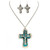 Lunar Deer Hammered Cross Wire Necklace Earring Patina Set