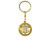 R66 Round Pewter and Gold Spinner Key Ring