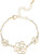 Gold Faux Pearl Rose Cutouts Clasp Bracelet