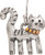  Silver Funky Engraved Cat Earring