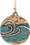  Blue Gold Wavescape Round Earring