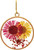 Gold Yellow Pink Pressed Daisies Earring