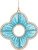  Gold Blue Thread Weave Center Clover Earring