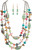  Gold Stone Ceramic Glass Bead Layered Necklace Set
