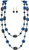 Gold Blue Ceramic & Acrylic Beads Layer Necklace Set