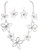  Silver Flowers Necklace Set