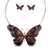 Beautiful Butterfly Wire Necklace Earrings Set