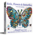 Birds Flowers and Butterflies Stained Glass Shaped Puzzle
