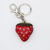 Leather Strawberry Key Chain Purse Charm