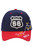  Route 66 Navy Blue and Red Road Map Cap