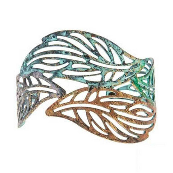 Rain Jewelry Collection Fire Patina Leaf Cuff