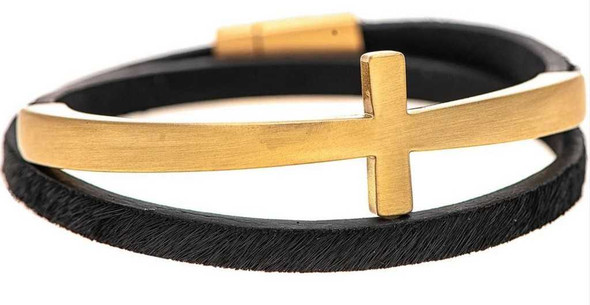 Rain Jewelry Collection Black Gold Cross Wrap Magnetic Bracelet Rain Jewelry Collection Black Gold Cross Wrap Magnetic Bracelet
