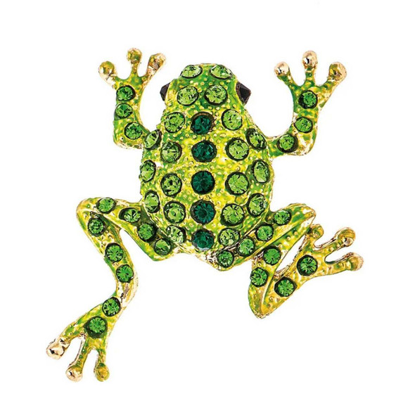 Rain Jewelry Collection Gold Green Crystal Frog Pin