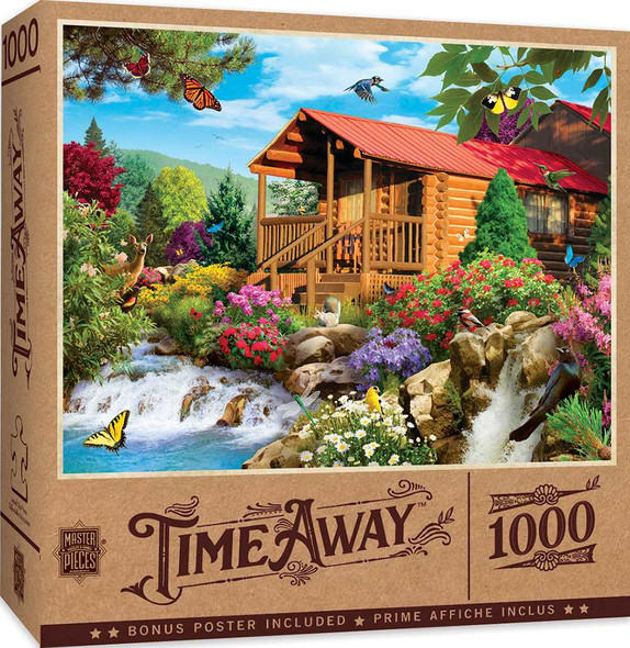 MasterPieces Time Away - Cascading Cabin 1000 Piece Jigsaw Puzzle