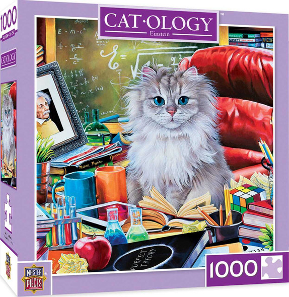 MasterPieces Cat-Ology Einstein 1000 Piece Square Jigsaw Puzzle by Jenny Newland