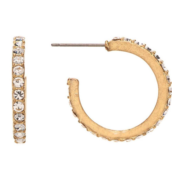 Rain Jewelry Collection Gold Clear Crystal Hoop Earrings Rain Jewelry Collection Gold Clear Crystal Hoop Earrings