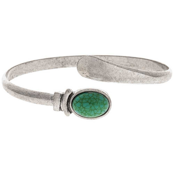Rain Jewelry Collection Silver Turquoise Bypass Cuff Bracelet Rain Jewelry Collection Silver Turquoise Bypass Cuff Bracelet