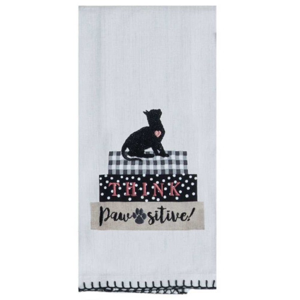 Kay Dee Designs Pawsitive Embroidered Tea Towel