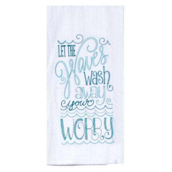 Kay Dee Designs Waves Embroidered Flour Sack Towel