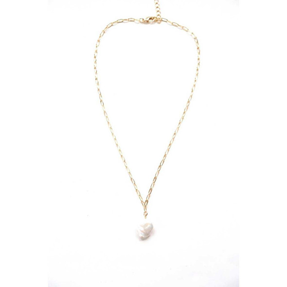 Cedar And Cypress Gold Chain Necklace With Pearl 18 inch