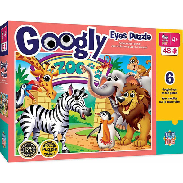 MasterPieces Googly Eye Right Fit - Zoo Animals 48 Piece Jigsaw Puzzle