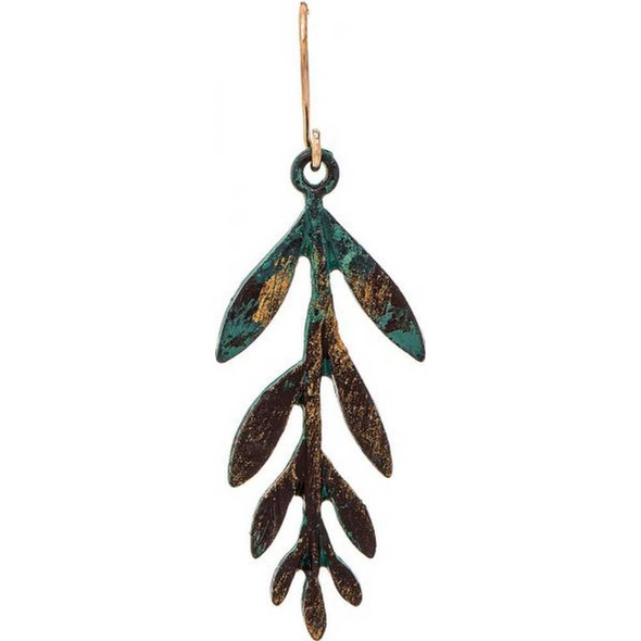 Rain Jewelry Collection Gold Patina Wash Leaf Earring