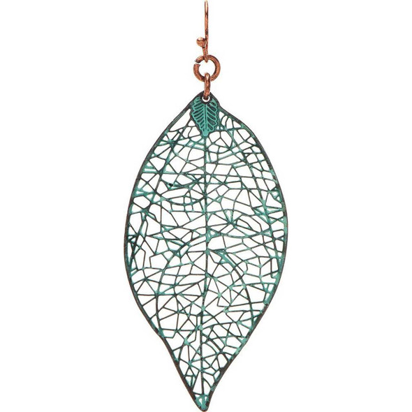 Rain Jewelry Collection Patina Veined Leaf Earrings