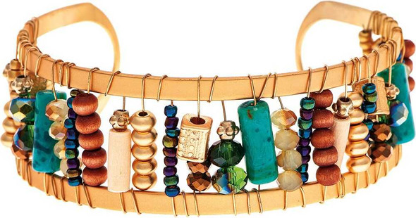 Rain Jewelry Collection Gold Wire Woven Bead Cuff Bracelet