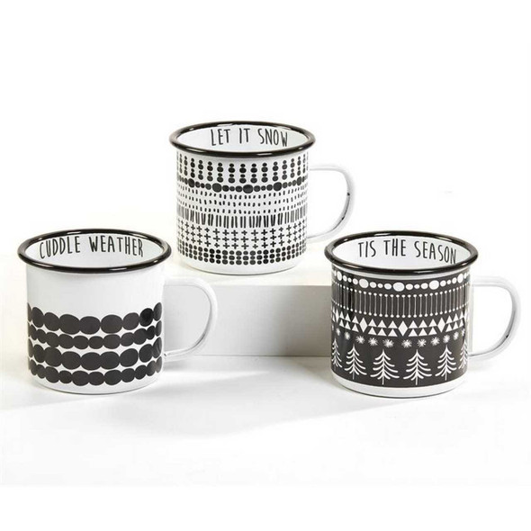 Giftcraft Black and White Christmas Camp Mug