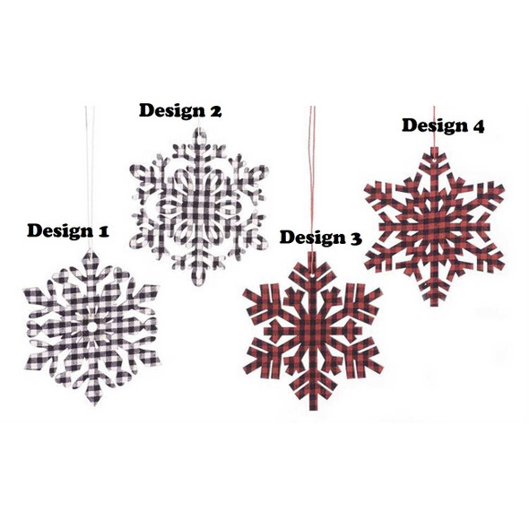 Giftcraft Plaid Snowflake Ornament