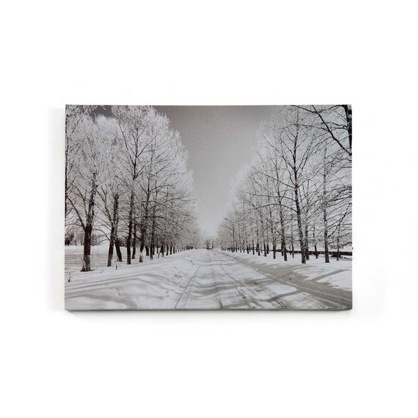 Giftcraft LED Snowy Road Canvas Art Print