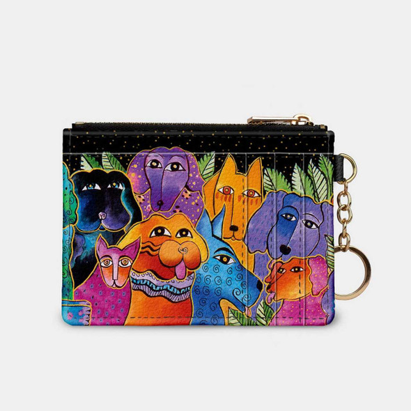 Monarque Laurel Burch Dogs and Doggies Keychain Wallet