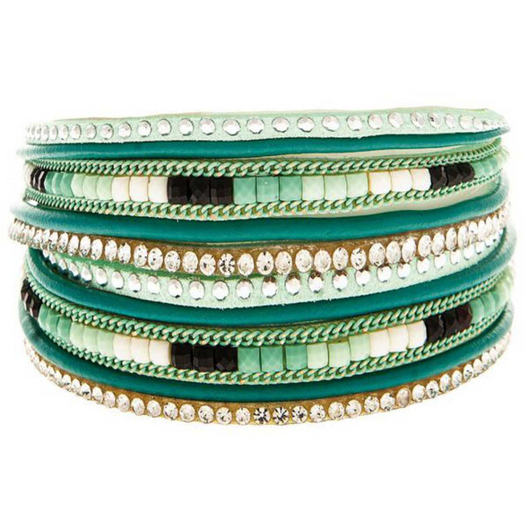 Rain Jewelry Collection Aqua Bead Magnetic Wrap Bracelet