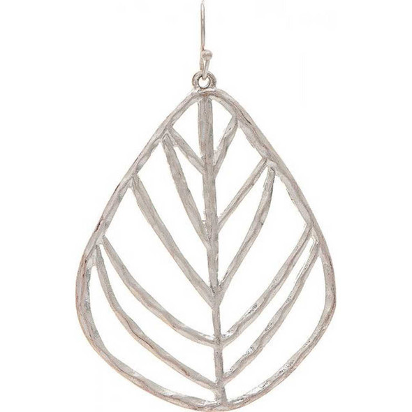 Rain Jewelry Collection Silver Open Spiny Leaf Earring