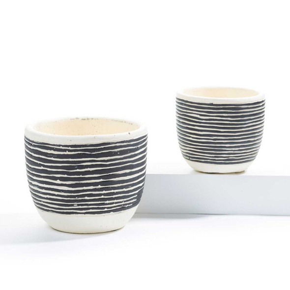 Giftcraft Striped Textured Planter Set of 2