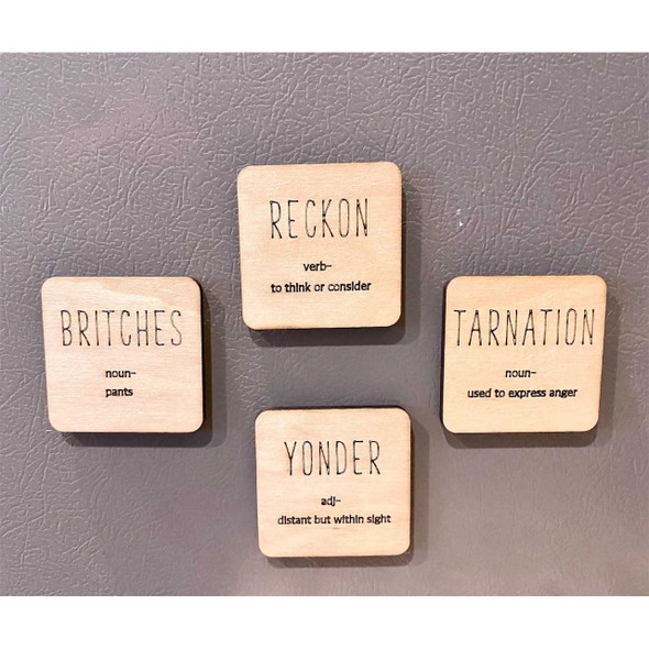 CroBros Set of 4 Southern Word Farmhouse Magnets