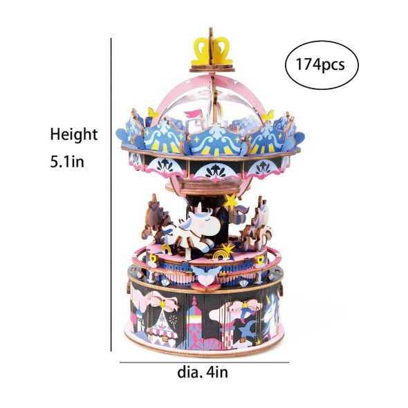 Hands Craft Carousel Starry Night DIY Mechanical Music Box