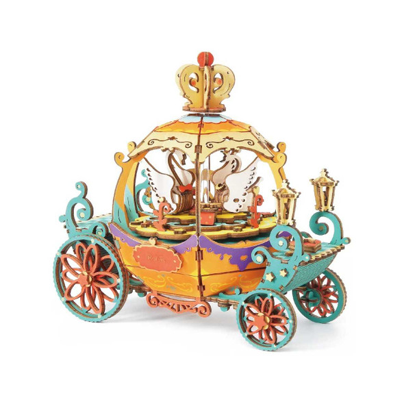 Hands Craft Pumpkin Carriage DIY 3D Puzzle Music Box